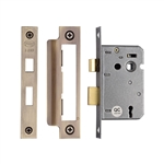 York 3 Lever Sash Lock 2 1/2" in Antique Brass
