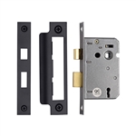 York 3 Lever Sash Lock 2 1/2" in Matt  Black