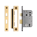 York 3 Lever Sash Lock 2 1/2" in Polished Brass