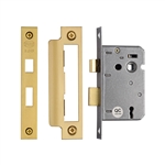 York 3 Lever Sash Lock 2 1/2" in Satin Brass