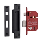CE York British Standard 5 Lever Sashlock 2 1/2" in Matt  Black