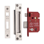 CE York British Standard 5 Lever Sashlock 2 1/2" in Polished Chrome / Polished Nickel