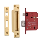 CE York British Standard 5 Lever Sashlock 3"  in Satin Brass