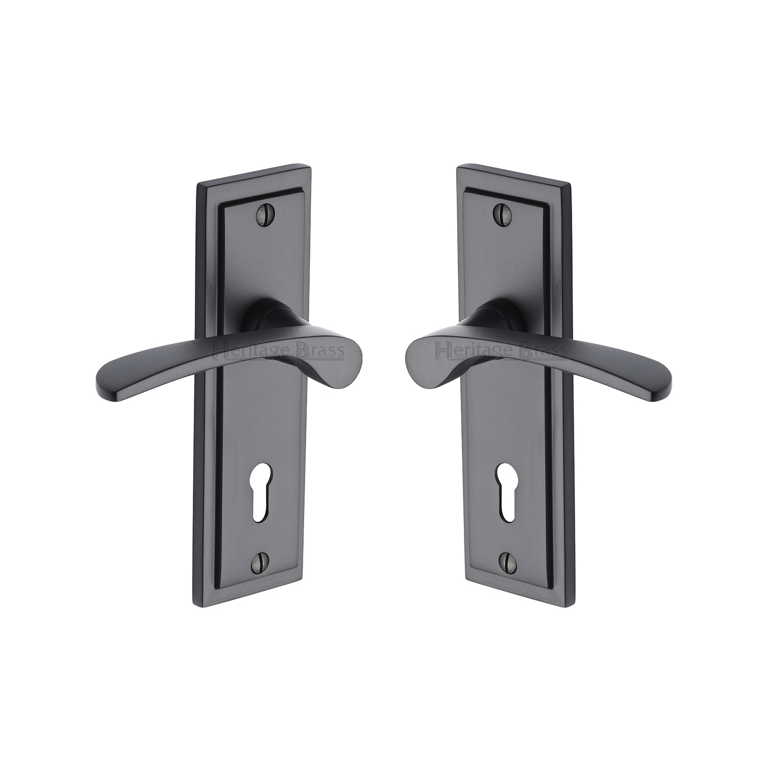 Project Hardware Door Handle Lever Lock Boston Design Matt Black finish