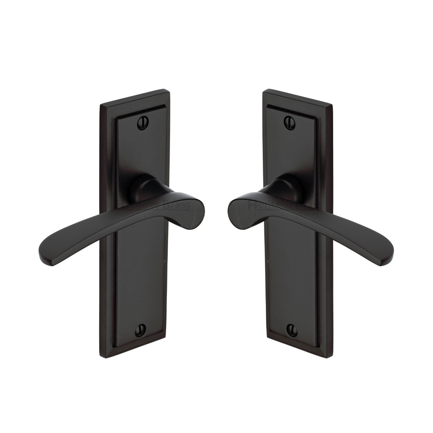 Boston Door Handle on Plate - Matt Black