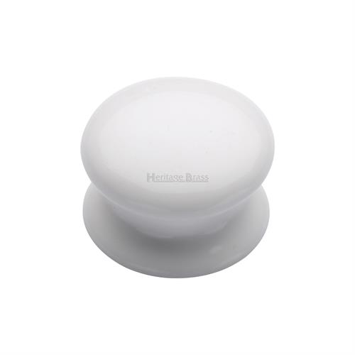 Porcelain Cabinet Knob Plain White