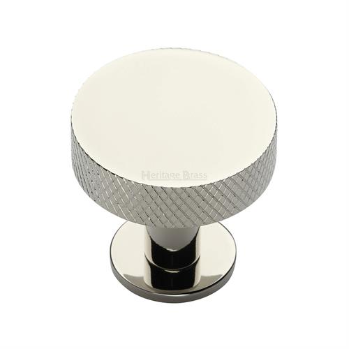 Knurled Disc Cabinet Knob with Rose