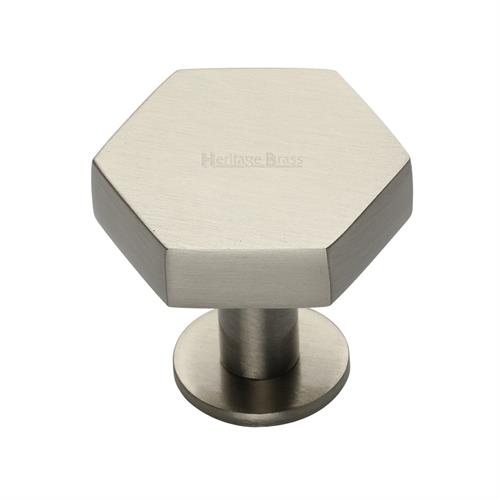 Hexagon Cabinet Knob with Rose