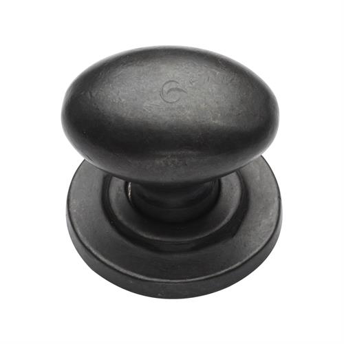 Rustic Bronze Oval Cabinet Knob on Rose