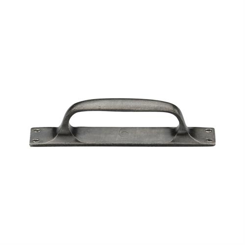 Rustic Pewter Cabinet Pull Handle on Plate