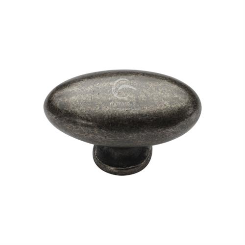 Rustic Pewter Oval Cabinet Knob