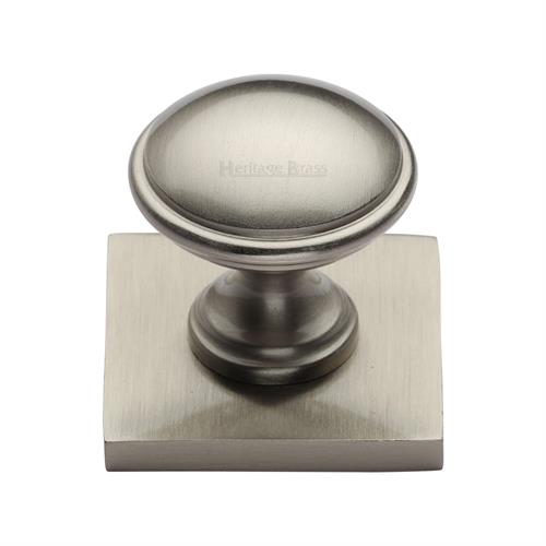 Domed Cabinet Knob with Square Backplate