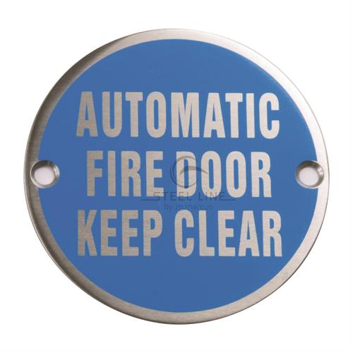 Automatic Fire Door Keep Clear Engraving