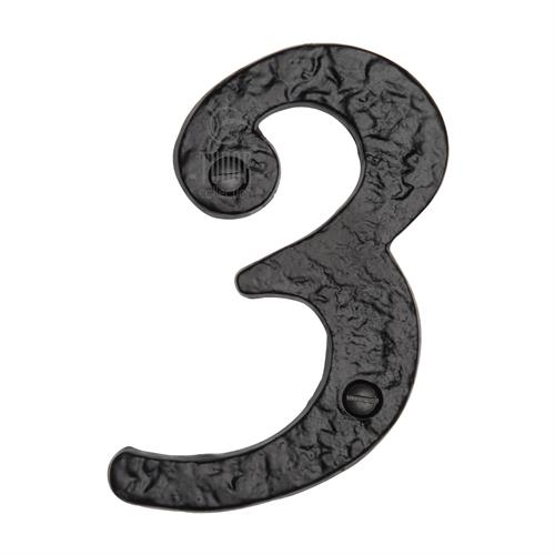 Black Iron Numeral 3