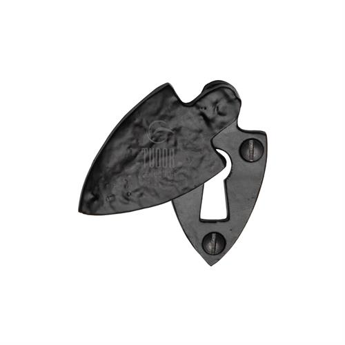 Tudor Covered Key Escutcheon Black Iron
