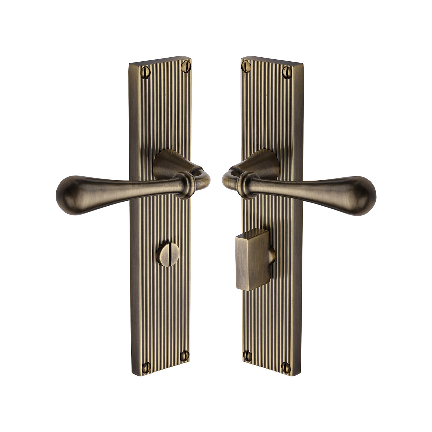 Studio Roma Reeded Panels Heritage Brass Roma Reeded Bathroom set Antique Brass finish