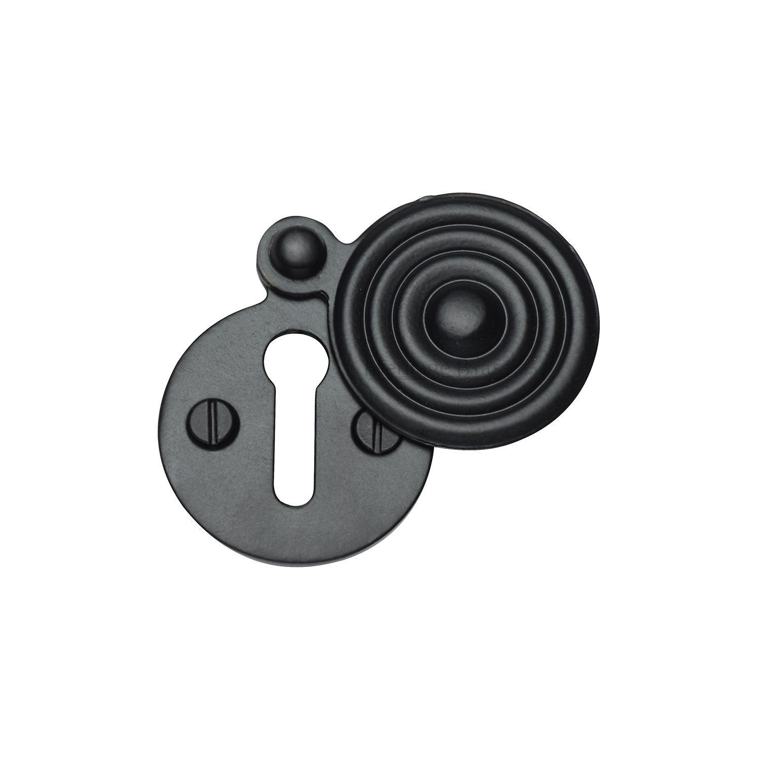 Keyhole Backing Heritage Brass Covered Keyhole Reeded Matt Black finish
